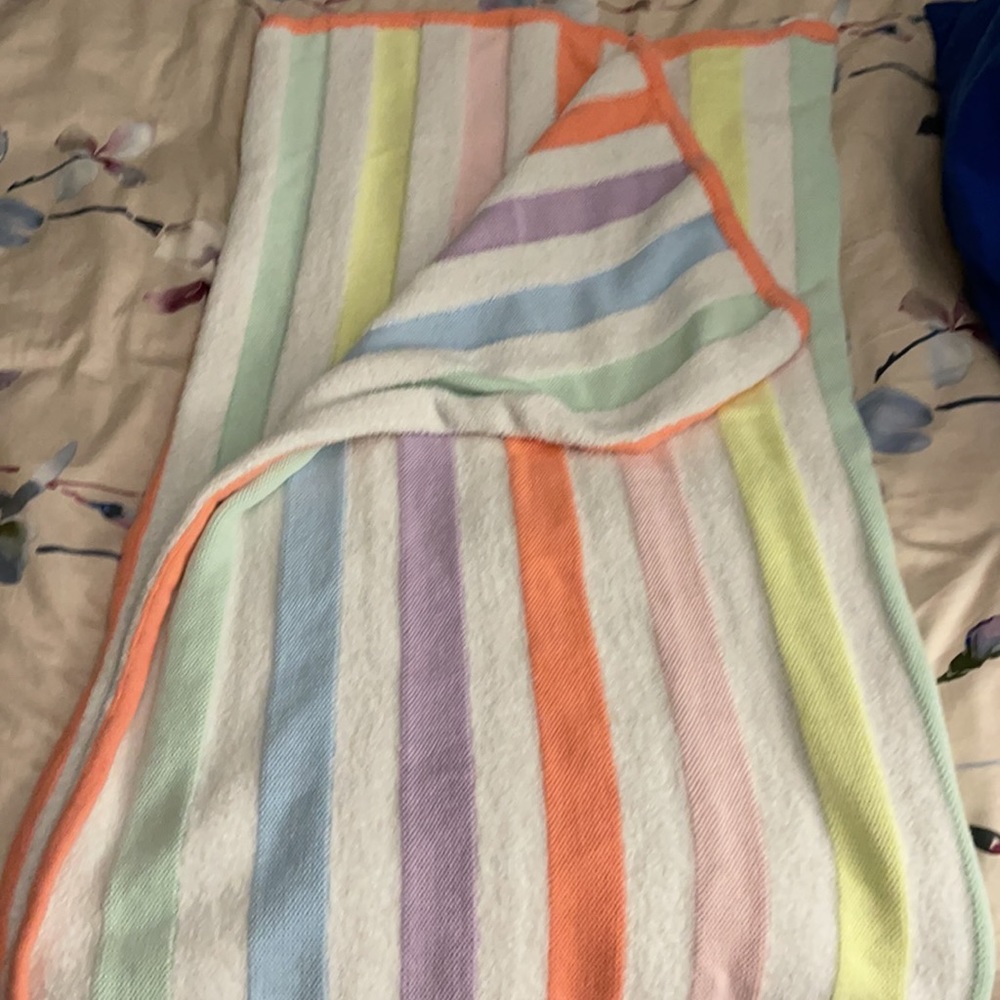 RESERVED CLOUD ISLAND RAINBOW STRIPE SWEATER BABY BLANKET!